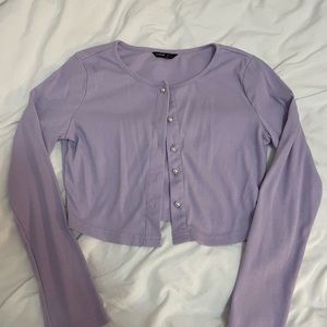 Rib cropped cardigan